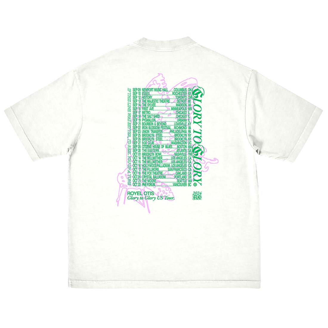 Glory to Glory US Tour Tee Cream Back
