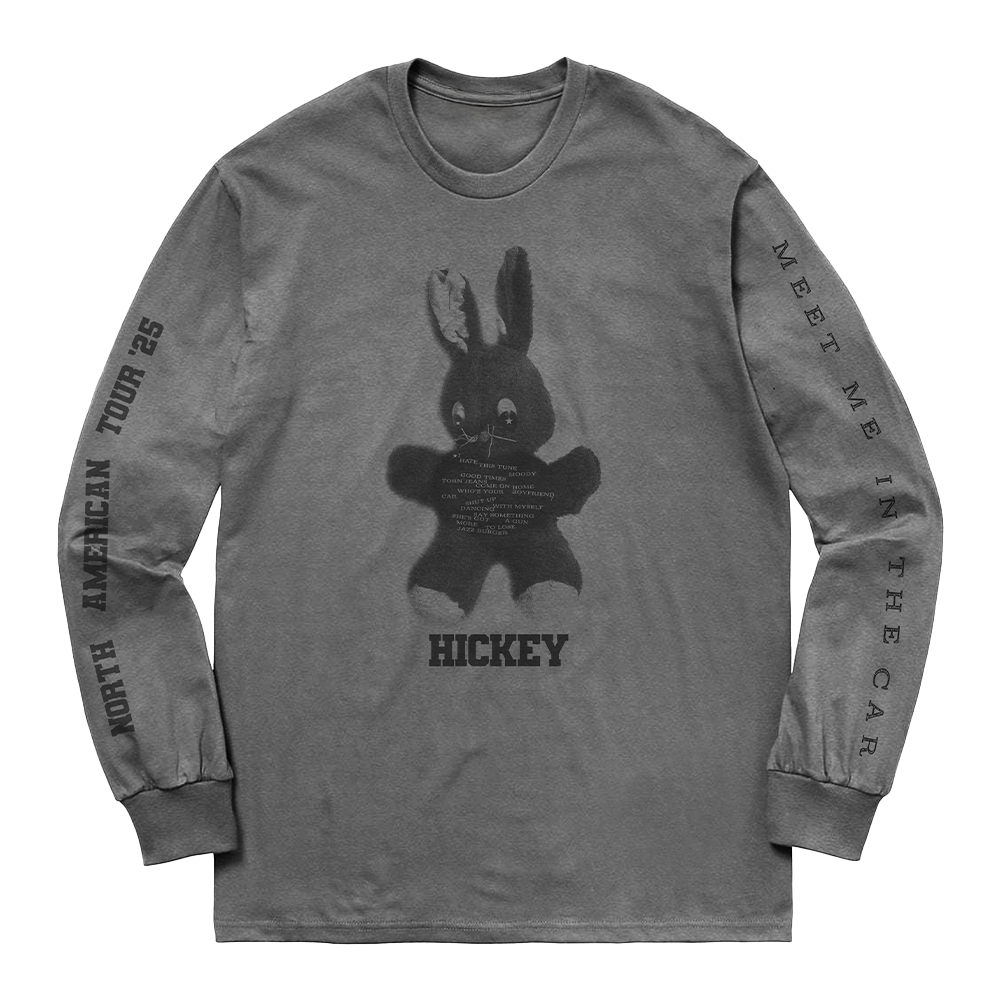 (meet me in the car) grey bunny north american tour long sleeve t-shirt front