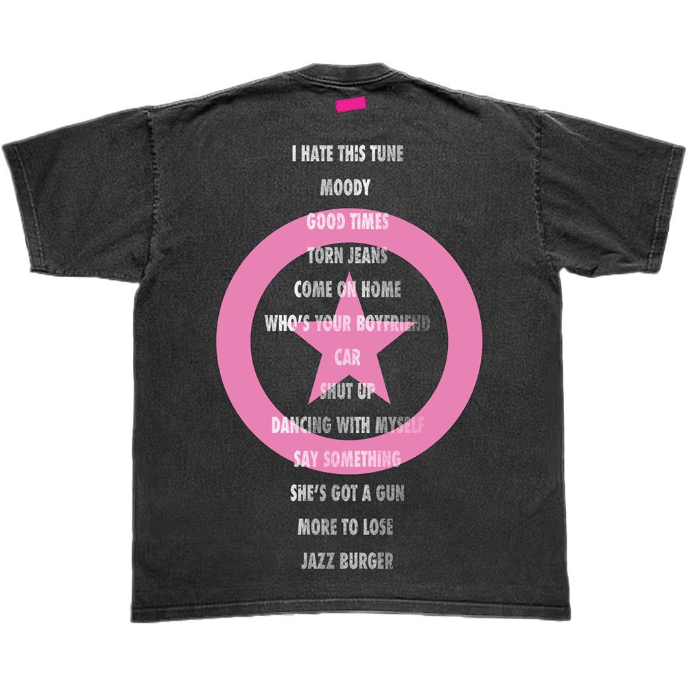 (this is a royel otis hickey merch tee) black t-shirt back