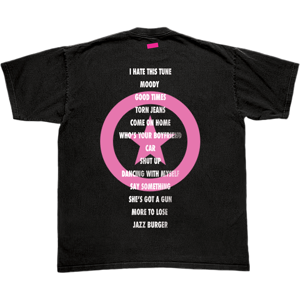 (this is a royel otis hickey merch tee) black t-shirt back